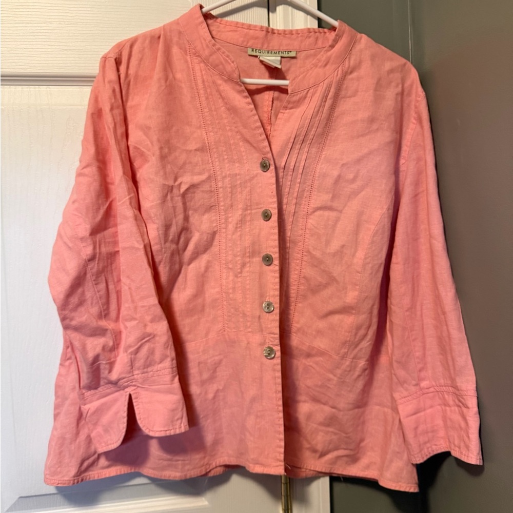 Requirements Coral Button-Down Women's Shirt